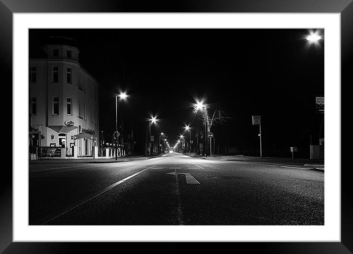 Street at Night Framed Mounted Print by
