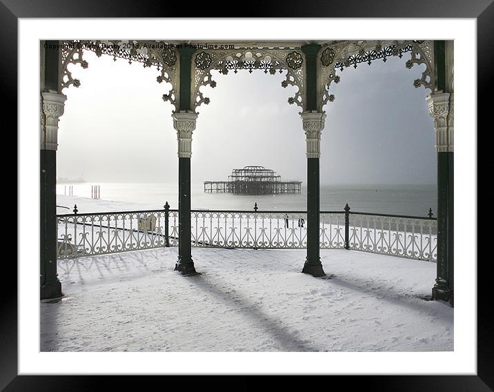 Bandstand winter view Framed Mounted Print by Terry Busby