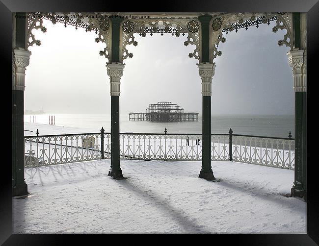 Bandstand winter view Framed Print by Terry Busby
