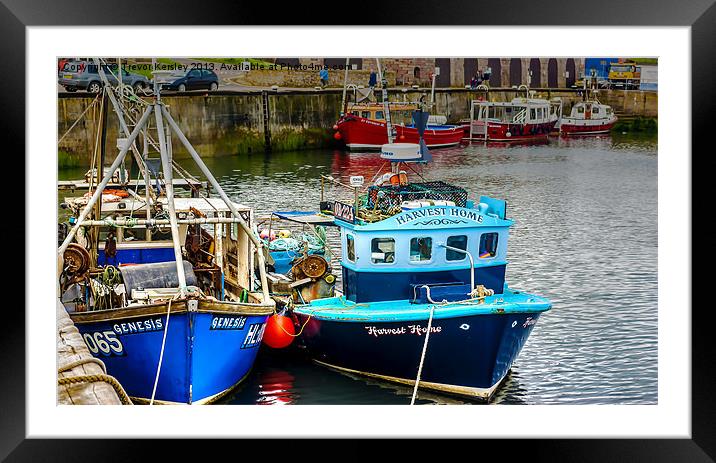 Fishing Boats Framed Mounted Print by Trevor Kersley RIP