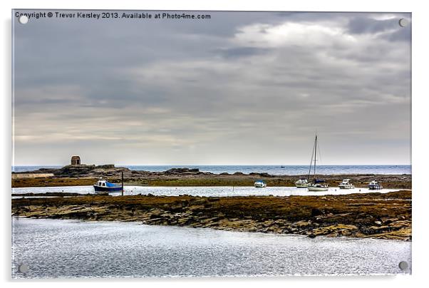 The Outer Harbour Seahouses Acrylic by Trevor Kersley RIP