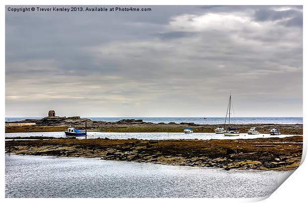 The Outer Harbour Seahouses Print by Trevor Kersley RIP