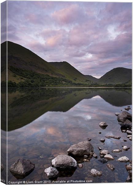 Dawn on Brothers Water, views of Hartsop and Kirks Canvas Print by Liam Grant