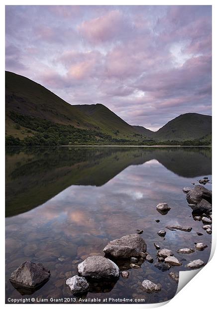 Dawn on Brothers Water, views of Hartsop and Kirks Print by Liam Grant