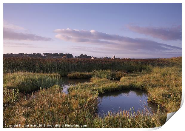 Marshes and Windmill. Cley-next-the-Sea, Norfolk,  Print by Liam Grant