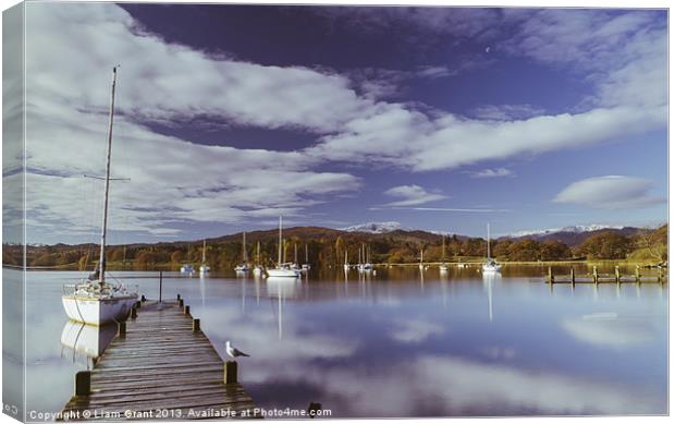 Boats on Lake Windermere at Waterhead. Lake Distri Canvas Print by Liam Grant