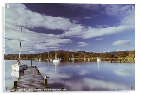 Boats on Lake Windermere at Waterhead. Lake Distri Acrylic by Liam Grant