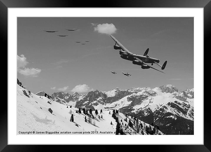 Daylight Raid (mono) Framed Mounted Print by J Biggadike