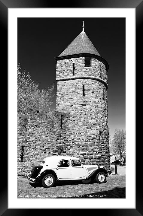 Citroen Traction Avant in Black and white Framed Mounted Print by Mark Bunning