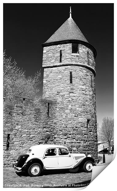 Citroen Traction Avant in Black and white Print by Mark Bunning