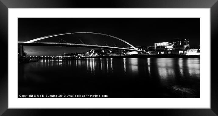 Night falls over maastrict in Black and White Framed Mounted Print by Mark Bunning