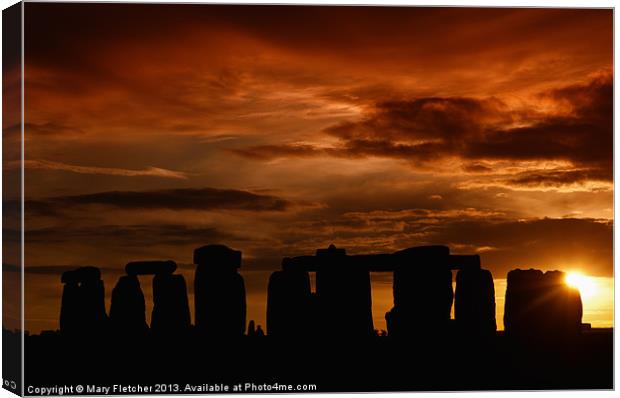 Evening at Stonehenge Canvas Print by Mary Fletcher