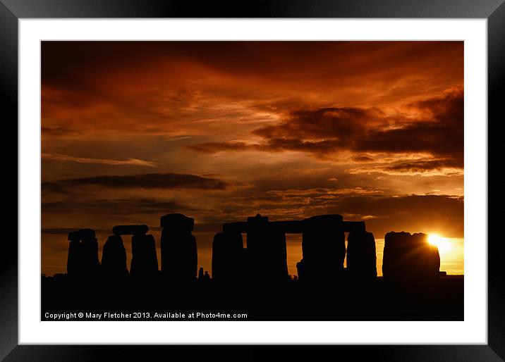 Evening at Stonehenge Framed Mounted Print by Mary Fletcher