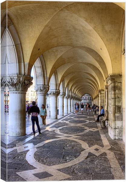 Doges Palace Colannade Canvas Print by Tom Gomez