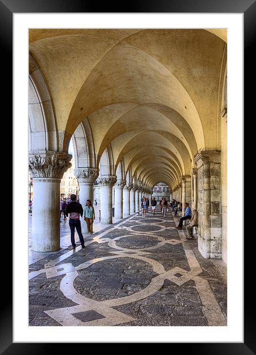 Doges Palace Colannade Framed Mounted Print by Tom Gomez