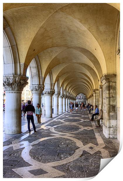 Doges Palace Colannade Print by Tom Gomez
