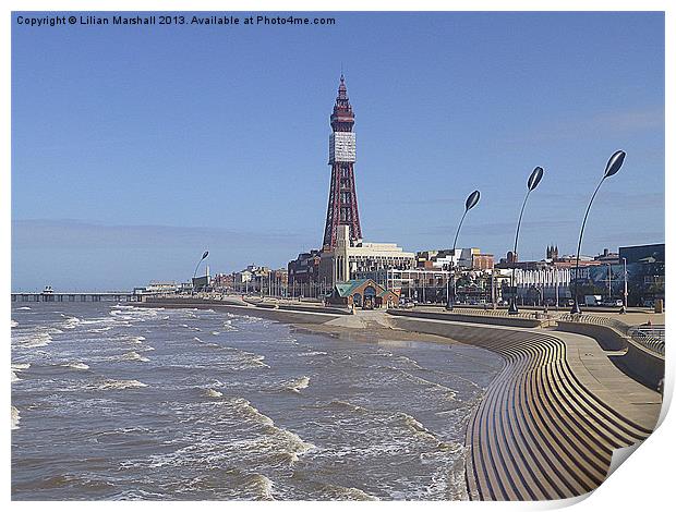 Blackpool Promenade Print by Lilian Marshall