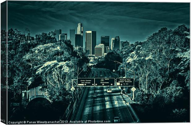 All Roads to L.A. Canvas Print by Panas Wiwatpanachat