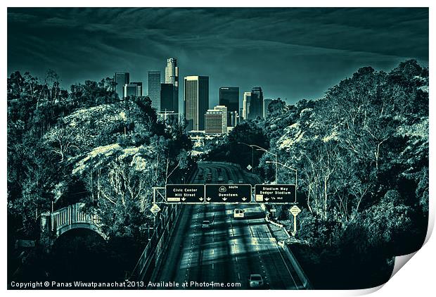 All Roads to L.A. Print by Panas Wiwatpanachat