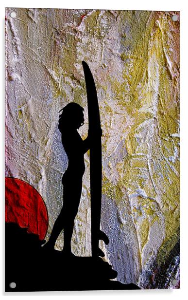 Surfer Girl Acrylic by Ian Jeffrey