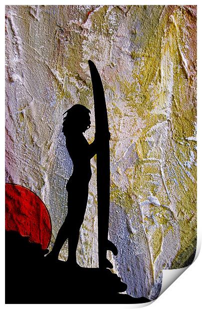 Surfer Girl Print by Ian Jeffrey
