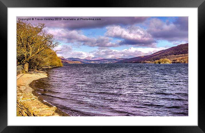 Coniston Water Lake District Framed Mounted Print by Trevor Kersley RIP