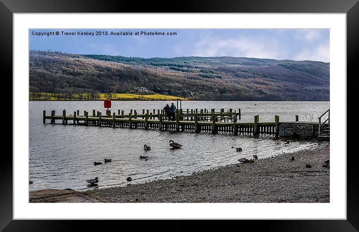 The Jetty Coniston Water Framed Mounted Print by Trevor Kersley RIP