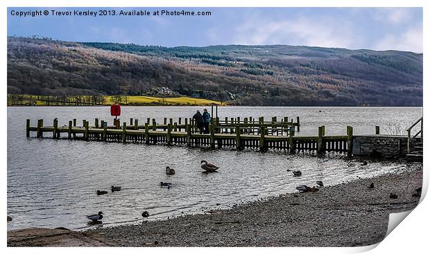 The Jetty Coniston Water Print by Trevor Kersley RIP
