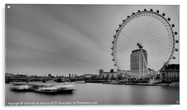 London Eye View Acrylic by Vinicios de Moura