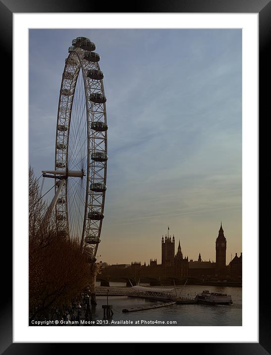 Parliament and the Thames Framed Mounted Print by Graham Moore