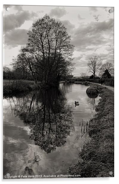 Grand Western Canal - Tiverton Acrylic by Pete Hemington