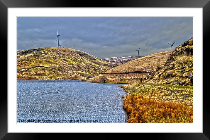 A brisk walk round the Res. Framed Mounted Print by Ade Robbins