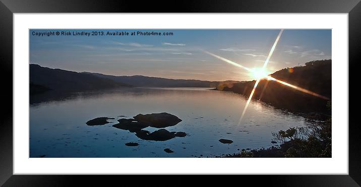 Sunset over loch sunart Framed Mounted Print by Rick Lindley