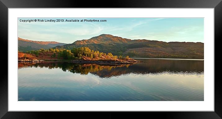 Loch Sunart Framed Mounted Print by Rick Lindley