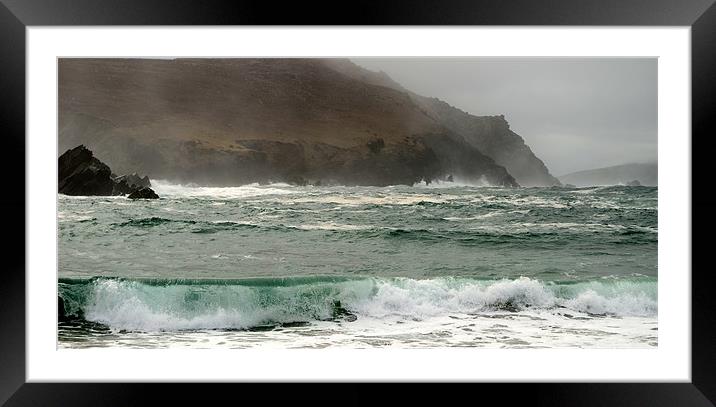 Misty day on Clogher beach Framed Mounted Print by barbara walsh