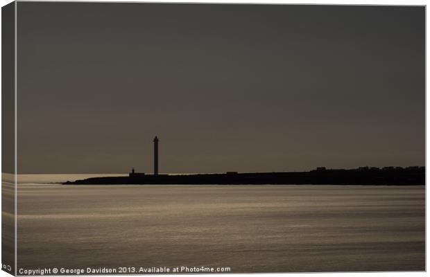 Lighthouse Silhouette Canvas Print by George Davidson