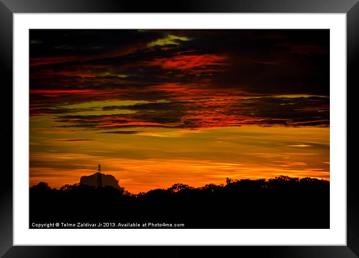 Sunset view in Rimba Framed Mounted Print by Telmo Zaldivar Jr