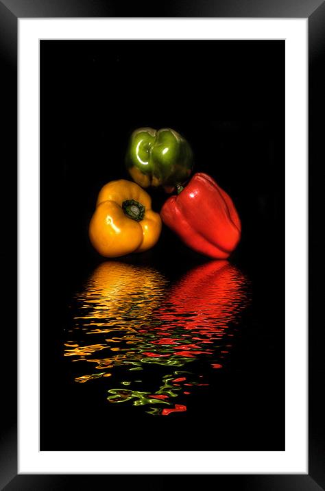 Coloured Peppers iPhone Case Framed Mounted Print by Dean Messenger