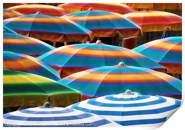 Beach umbrellas fractal Print by Howard Corlett