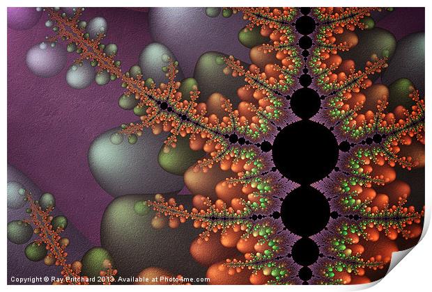Textured  Bubble Fractal Print by Ray Pritchard