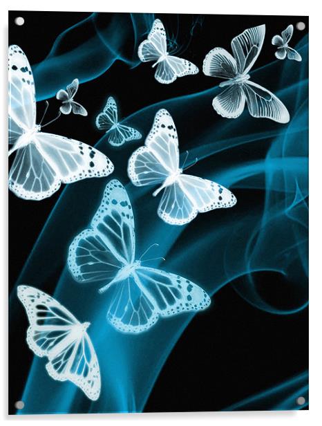 blue butterfly phone case Acrylic by Emma Ward
