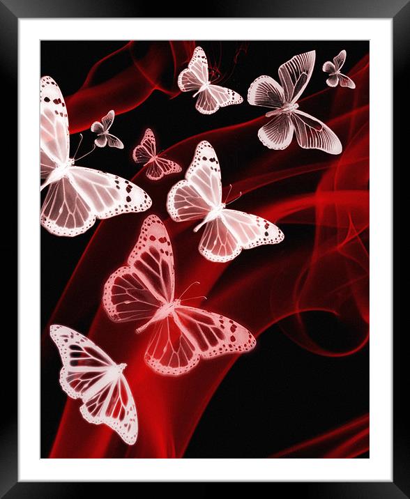 red butterfly phone case Framed Mounted Print by Emma Ward