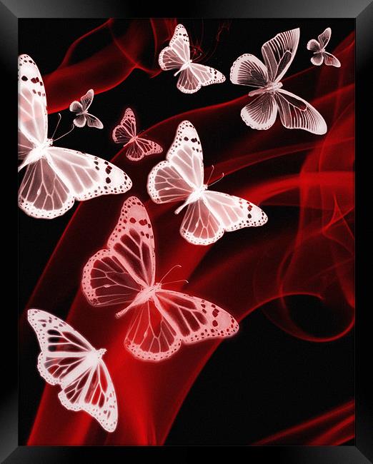red butterfly phone case Framed Print by Emma Ward