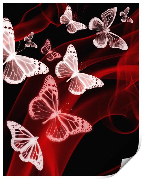 red butterfly phone case Print by Emma Ward
