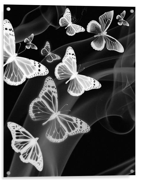 black white butterfly phone case Acrylic by Emma Ward