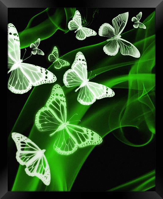 green butterfly phone case Framed Print by Emma Ward