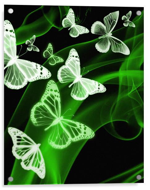 green butterfly phone case Acrylic by Emma Ward