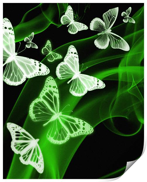 green butterfly phone case Print by Emma Ward
