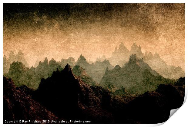 Moody Mountains Print by Ray Pritchard