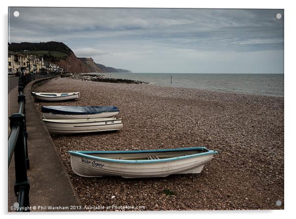Sidmouth Seafront Acrylic by Phil Wareham